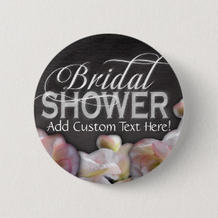 Floral & Chalkboard Bridal Shower 6 Cm Round Badge