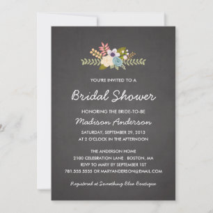 FLORAL CHALKBOARD BRIDAL SHOWER INVITATION