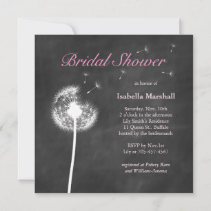 Floral Chalkboard Bridal Shower Invitation 2