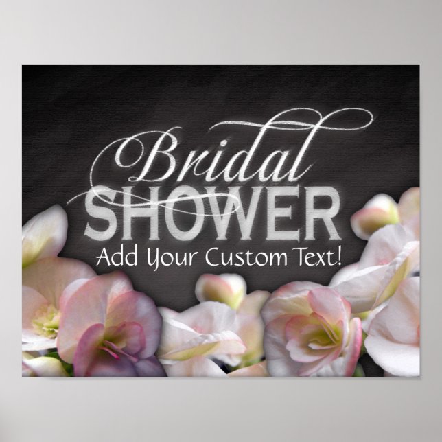 Floral & Chalkboard Bridal Shower Poster (Front)