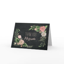 Floral Chalkboard Card