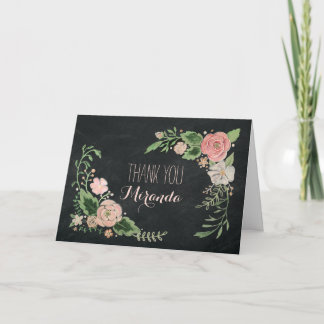 Floral Chalkboard Card