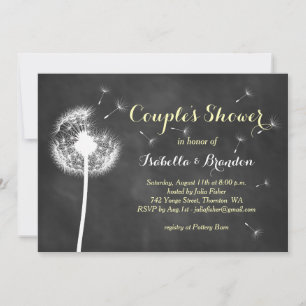 Floral Chalkboard Couple's Shower Invite (yellow)