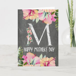 Floral chalkboard mothers day card