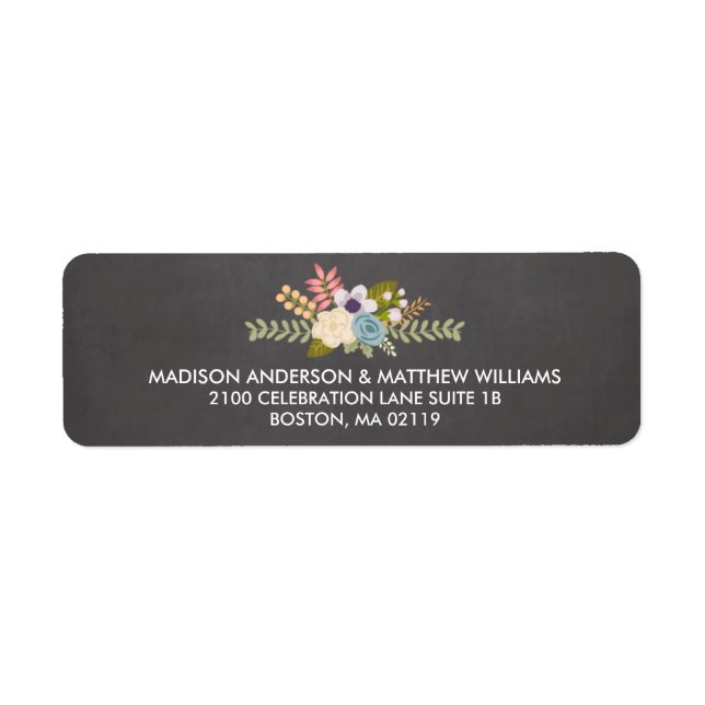 FLORAL CHALKBOARD | RETURN ADDRESS LABELS (Front)