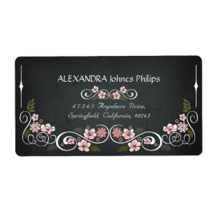 Floral Chalkboard Vintage Bold Address Label