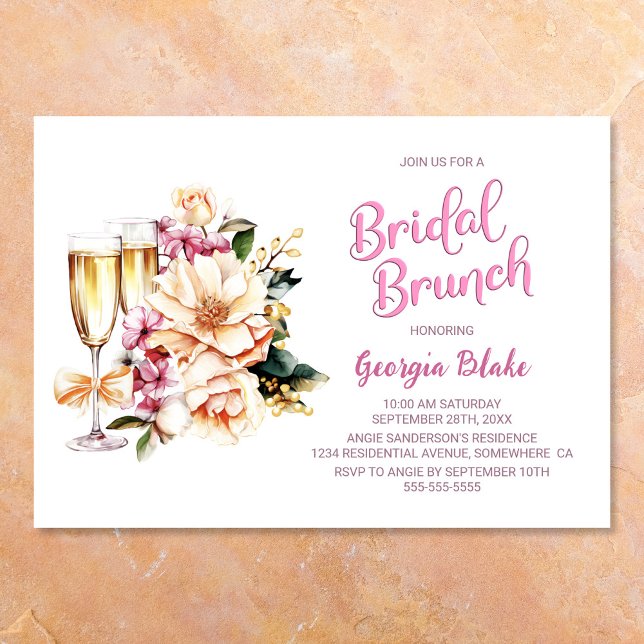 Floral Champagne Bridal Brunch Invitation (Creator Uploaded)