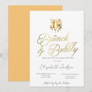 Floral ChampagneBrunch & Bubbly Bridal Shower Invitation
