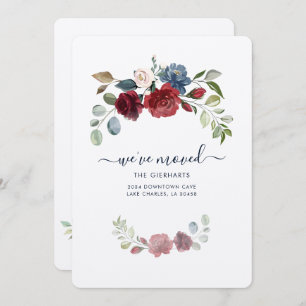 Floral Change of Address Moving Announcement