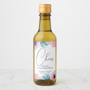 Floral "Cheers Thank you, for Celebrating with us" Wine Label