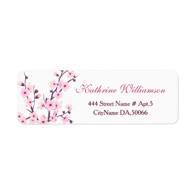 Floral Cherry Blossom | Baby Shower Label (Front)