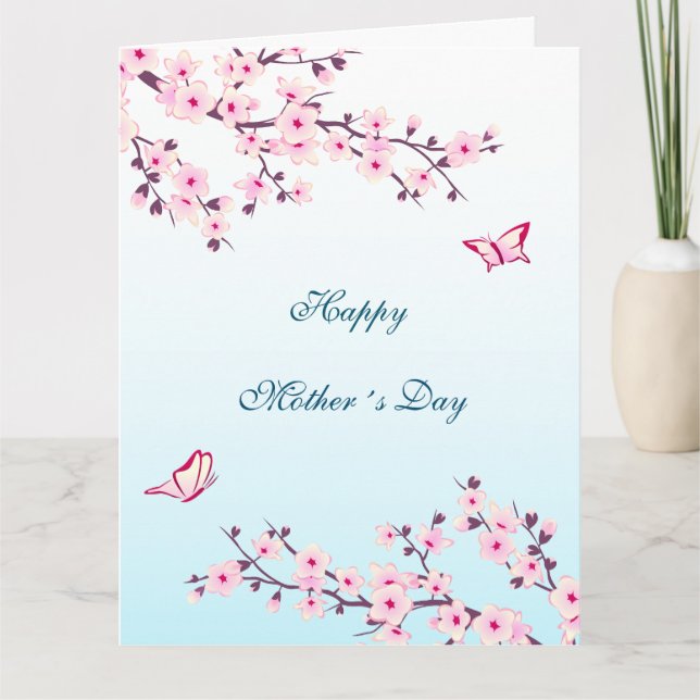 Floral Cherry Blossom Happy Mother´s Day Card (Front)