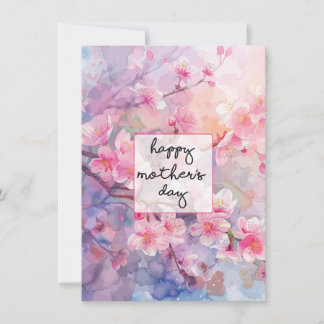 Floral Cherry Blossom Pattern Mother's Day Holiday Card