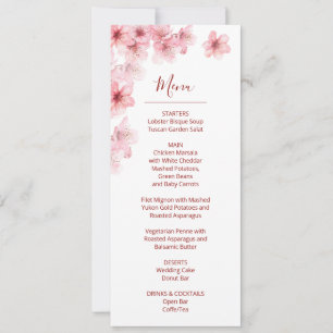 Floral Cherry Blossom Pink White Wedding Invitation