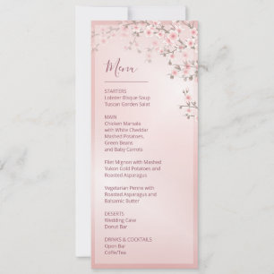 Floral Cherry Blossom Pink White Wedding    Invitation
