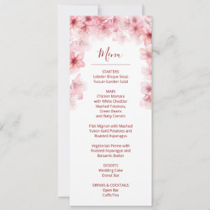 Floral Cherry Blossom Pink White Wedding Invitation
