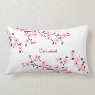 Floral Cherry Blossom (Sakura) Lumbar Pillow