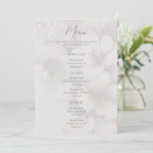 Floral Cherry Blossom Wedding Menu