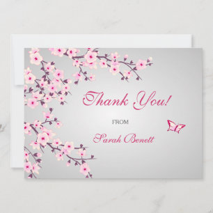 Floral Cherry Blossoms Baby Shower Thank You Card