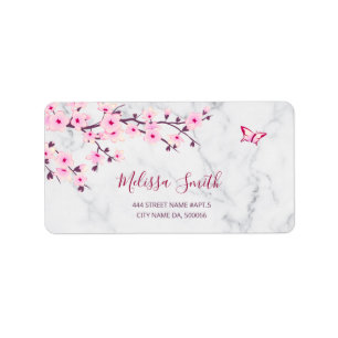 Floral Cherry Blossoms Label