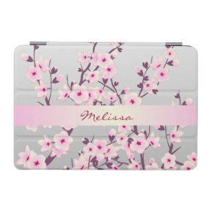 Floral Cherry Blossoms Pink Grey  iPad Mini Cover
