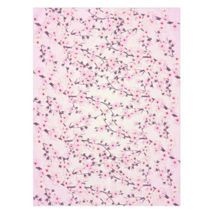 Floral Cherry Blossoms Pink Table Cloth