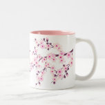 Floral Cherry Blossoms Pink White Two-Tone Coffee Mug<br><div class="desc">Pretty pink cherry blossoms on a white background.</div>