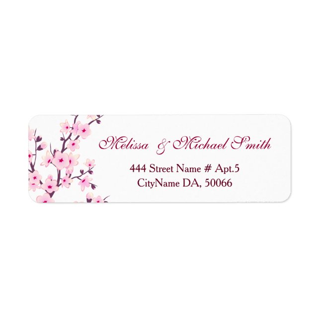 Floral Cherry Blossoms Pink White |  Wedding (Front)
