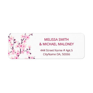 Floral Cherry Blossoms Pink White Wedding