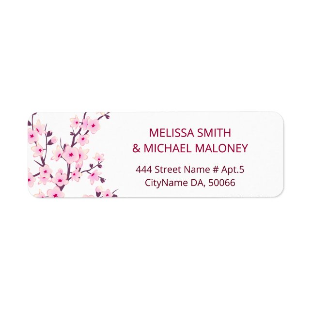 Floral Cherry Blossoms Pink White |  Wedding (Front)