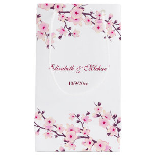 Floral Cherry Blossoms Wedding Small Gift Bag