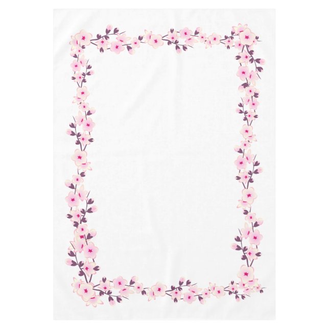 Floral Cherry Blossoms Wedding Tablecloth (Front)