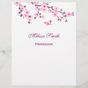 Floral Cherry Blossoms White Pink Flyer