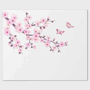 Floral Cherry Blossoms Wrapping Paper