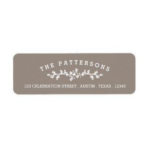 Floral Chic Address Label   Neutral