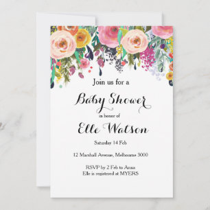 Floral Chic Baby Shower Invitation