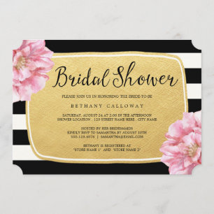 Floral Chic Bridal Shower Invitation / Gold