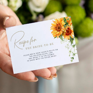 Floral chic bridal shower recipe request enclosure card