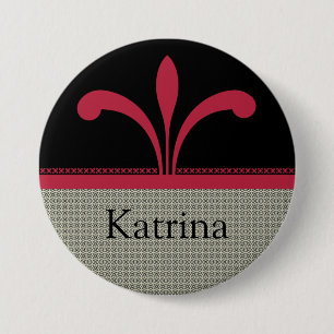 Floral Chic Button, Magenta 7.5 Cm Round Badge