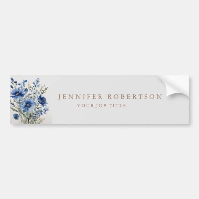 Floral Chic Classical Personalised Customised Bumper Sticker (Front)