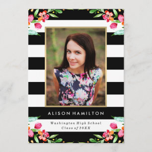 Floral Chic   Graduation Invitation