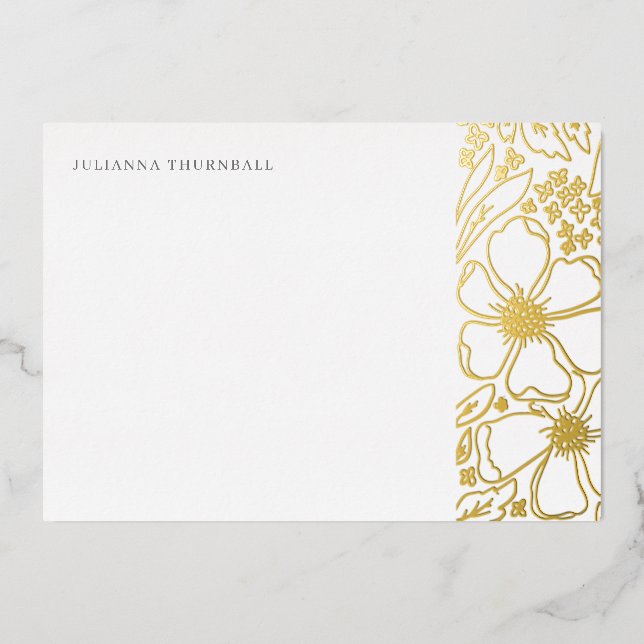 Floral Chic Peony Luxe Personal Stationery (Front)