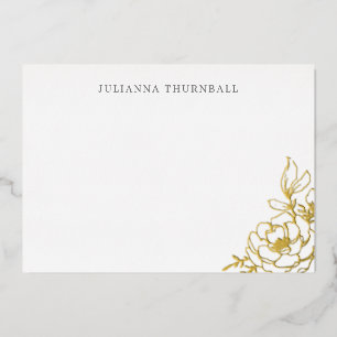 Floral Chic Peony Luxe Personal Stationery  Foil I