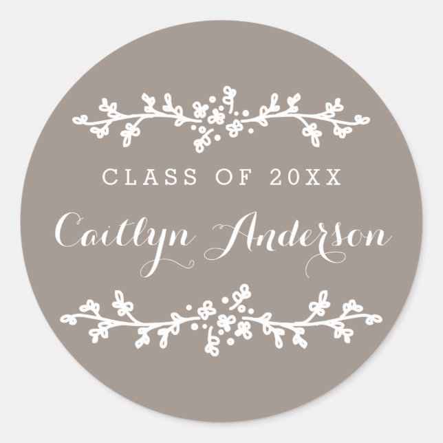Floral Chic Personalised Grad Envelope Seal (Front)
