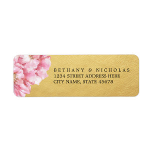 Floral Chic Return Address Labels / Gold