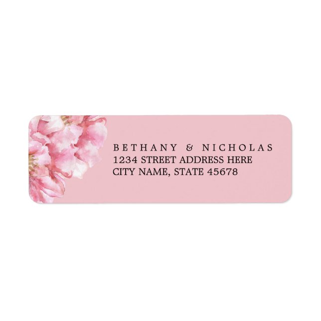 Floral Chic Return Address Labels / Pink (Front)