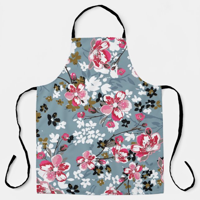 Floral Chic: Small Blossom Backgrounds Apron (Front)