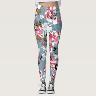 Floral Chic: Small Blossom Backgrounds Leggings