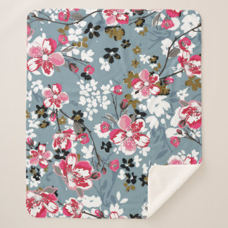 Floral Chic: Small Blossom Backgrounds Sherpa Blanket