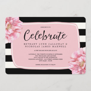 Floral Chic Wedding Invitation / Pink